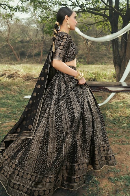 Safaa The Heera Floral Woven Lehenga Set 