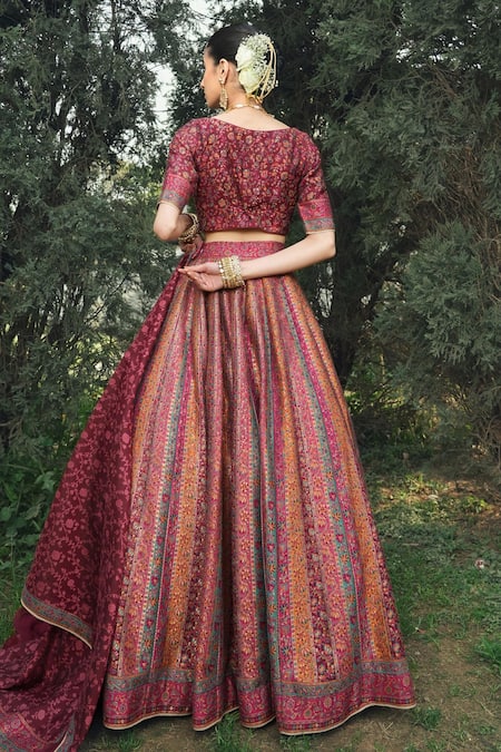 Safaa The Mihrumah Floral Woven Lehenga Set 