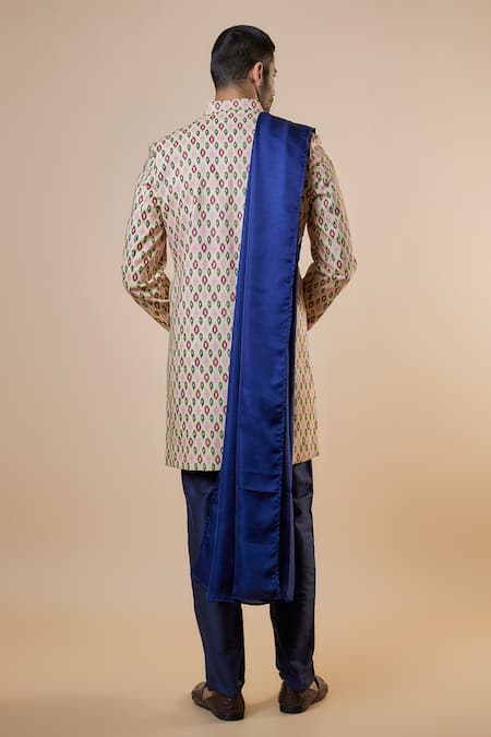 Spring Break Ikat Print Sherwani Set 