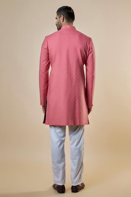 Spring Break Foil Print Sherwani & Pant Set 