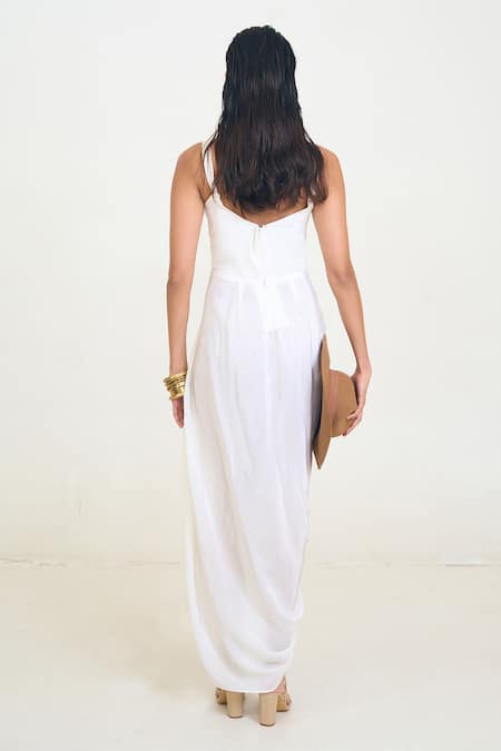 Rishi and Vibhuti Airel Placement Embroidered Bodysuit Dress 