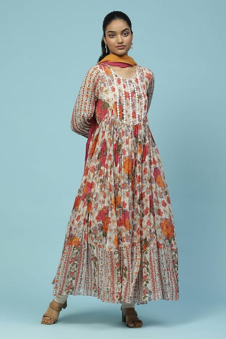 Aarke Ritu Kumar Shagufta Floral Print Anarkali Set 