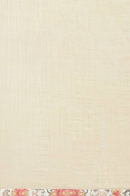 Buy_Ritu Kumar, Ri.Ritu Kumar, aarke Ritu Kumar_Beige , Satin Embroidery Keyhole Tutti Fruti Floral Print Kurta Set