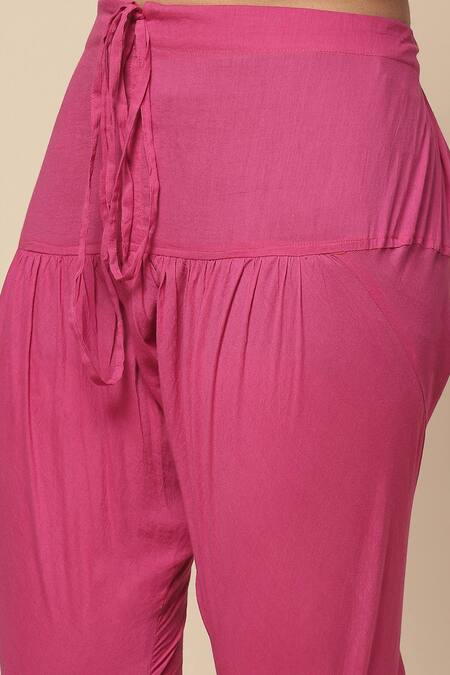 Ritu Kumar, Ri.Ritu Kumar, aarke Ritu Kumar Fuchsia Cotton, Voile, Chiffon Embroidery, Sitashi Geometric Print Anarkali Set at Aza Fashions Ritu Kumar, Ri.Ritu Kumar, aarke Ritu Kumar_Fuchsia Cotton, Voile, Chiffon Embroidery, Sitashi Geometric Print Anarkali Set_at_Aza_Fashions