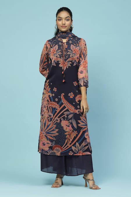 Aarke Ritu Kumar Vaasvi Botanic Print Kurta Palazzo Set 