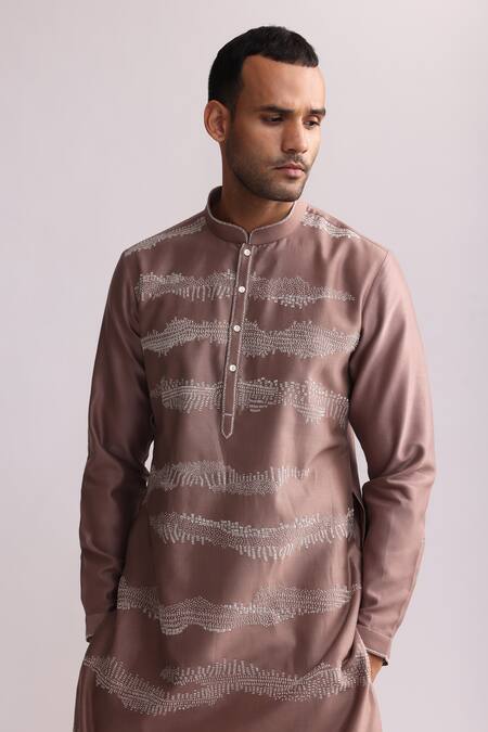 Countrymade Pink Chanderi Embroidery Trail Dust Kurta With Pant Online at Aza Fashions Countrymade_Pink Chanderi Embroidery Trail Dust Kurta With Pant _Online_at_Aza_Fashions
