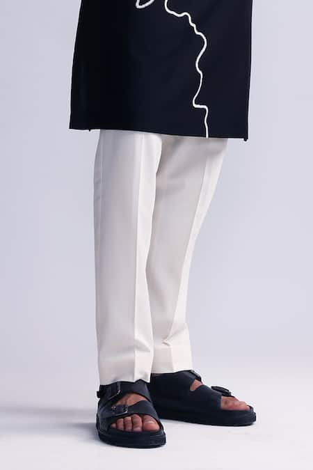 Shop_Countrymade_Blue Chanderi Embroidery Threadwork Kurta With Pant _Online_at_Aza_Fashions