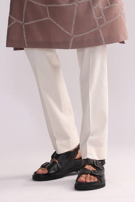 Buy_Countrymade_Pink Chanderi, Cotton Embroidery Normandy Abstract Kurta With Pant _Online_at_Aza_Fashions