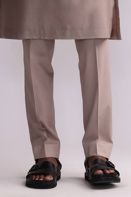 Buy_Countrymade_Brown Chanderi Patchwork And Kurta With Pant _Online_at_Aza_Fashions