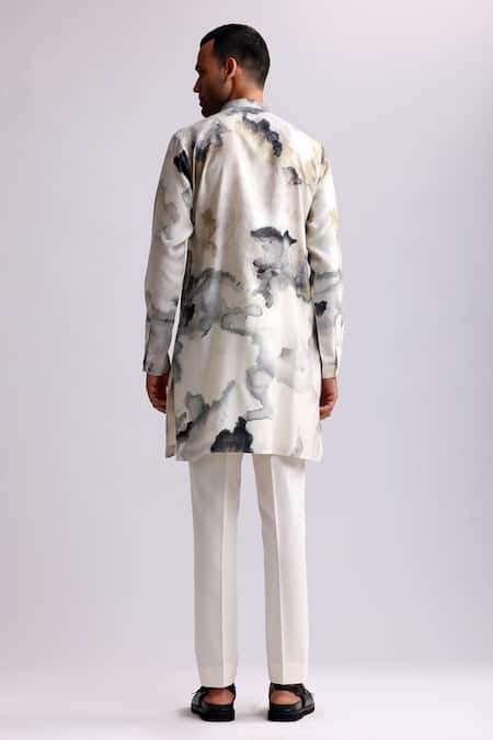 Countrymade Chromite Watercolour Print Short Kurta 