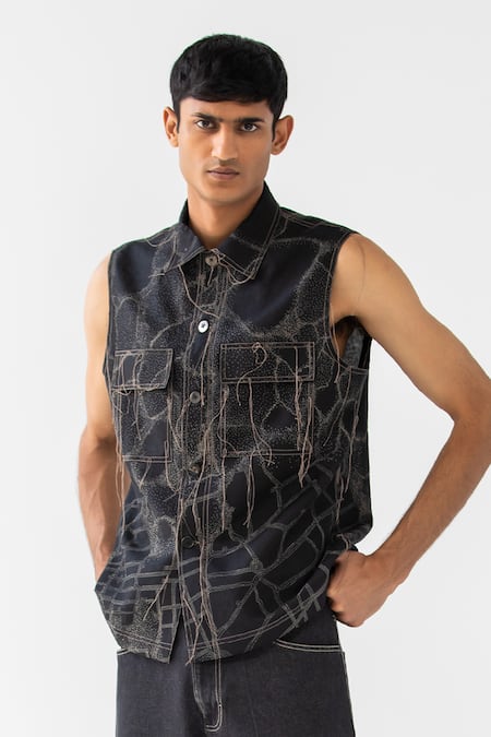 Countrymade Normandy Laser Print Sleeveless Shirt 