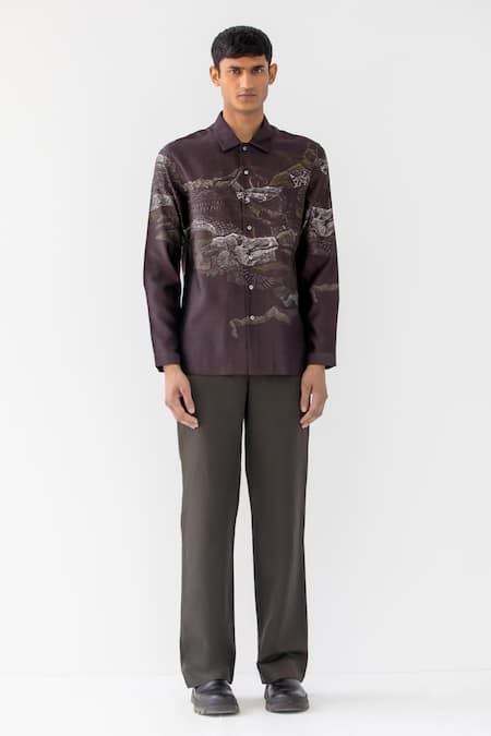 Countrymade Multi Color Silk Printed Abstract Dunkirk Shirt
