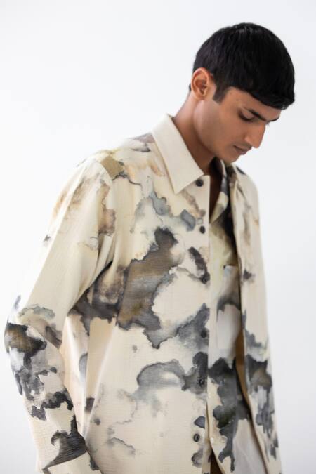 Countrymade_Multi Color Crinkled Cotton Printed Abstract Chromite Jacket _Online_at_Aza_Fashions