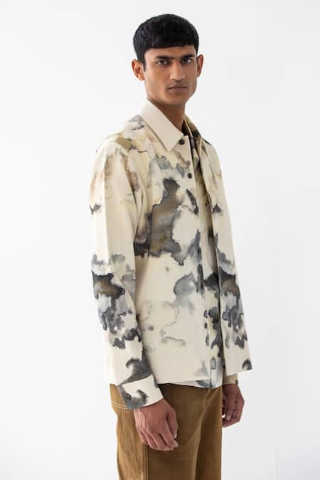 Buy_Countrymade_Multi Color Crinkled Cotton Printed Abstract Chromite Jacket _Online_at_Aza_Fashions