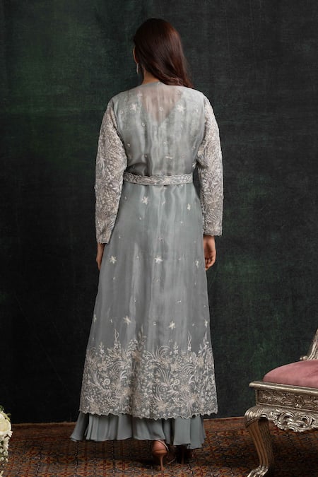 Shikha And Srishti Design Embroidered Jacket Pant Set 