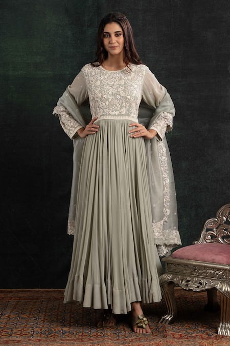 Shikha and Srishti Design Dori Embroidered Anarkali With Dupatta 