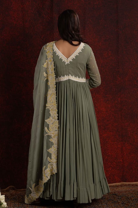 Shikha And Srishti Design Beads Embroidered Anarkali With Dupatta 