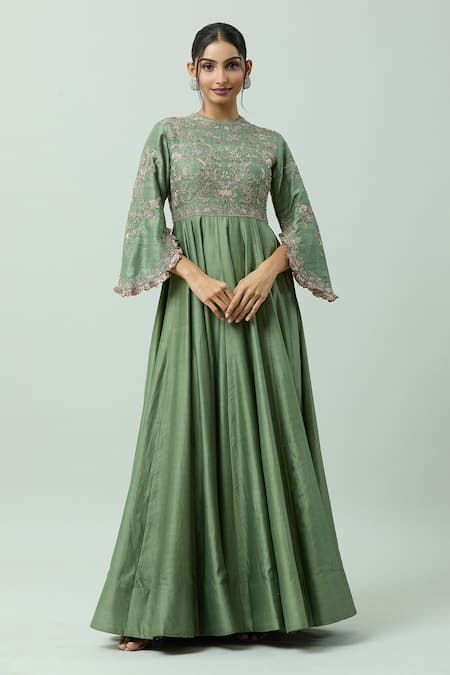 JAYANTI REDDY Embroidered Bodice Anarkali 