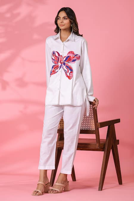 k-anshika Embroidered Cotton Shirt & Pant Set 