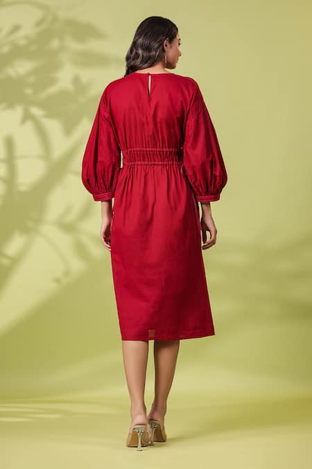 K-Anshika Resham Thread Embroidered Cotton Dress 