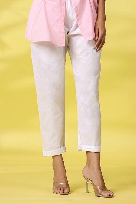 Buy K-Anshika Pink Cotton Embroidered Resham Thread Collar Top And Pant Set Online at Aza Fashions Buy_K-Anshika_Pink Cotton Embroidered Resham Thread Collar Top And Pant Set _Online_at_Aza_Fashions