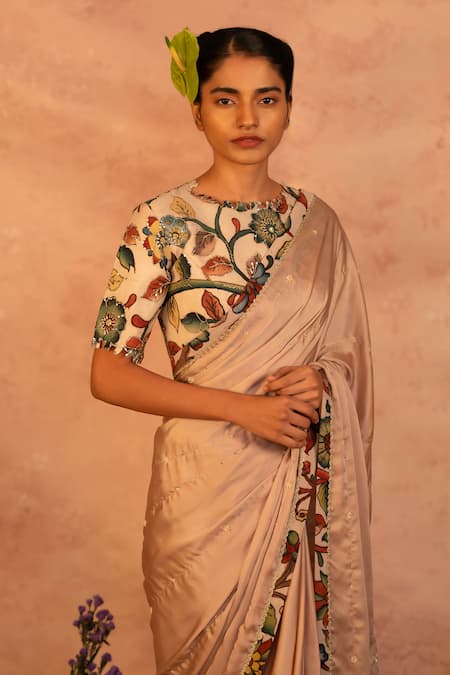Aamra By Lavanya Hand Embroidered Saree With Blouse 