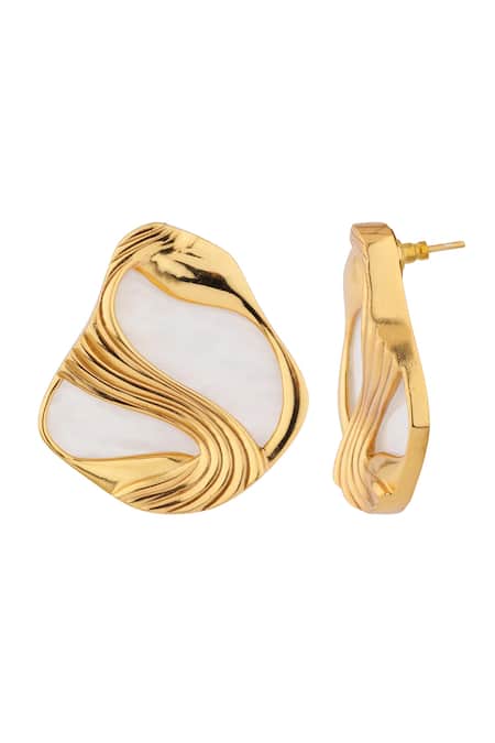 Buy Anaash White Stones Amby Embellished Stud Earrings Buy_Anaash_White Stones Amby Embellished Stud Earrings