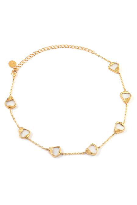 Buy Anaash White Ibu Stone Embellished Chain Necklace Online at Aza Fashions Buy_Anaash_White Ibu Stone Embellished Chain Necklace _Online_at_Aza_Fashions