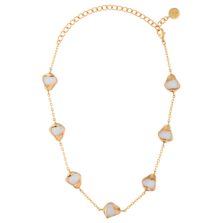 Shop Anaash White Ibu Stone Embellished Chain Necklace Online at Aza Fashions Shop_Anaash_White Ibu Stone Embellished Chain Necklace _Online_at_Aza_Fashions