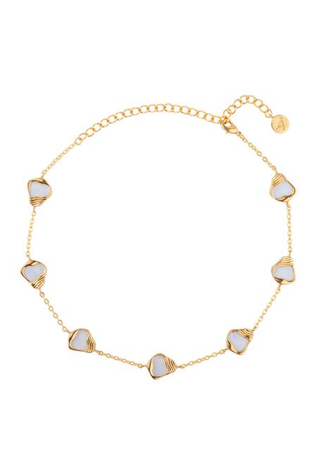 Buy Anaash White Ibu Stone Embellished Chain Necklace Buy_Anaash_White Ibu Stone Embellished Chain Necklace