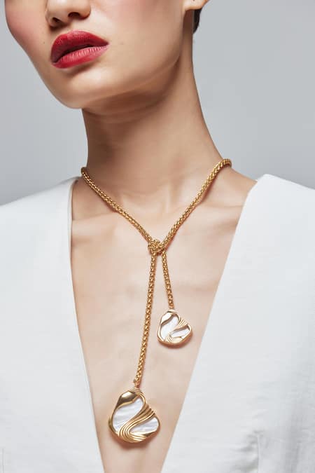 Shop Anaash White Pret Stone Embellished Necklace Online at Aza Fashions Shop_Anaash_White Pret Stone Embellished Necklace _Online_at_Aza_Fashions