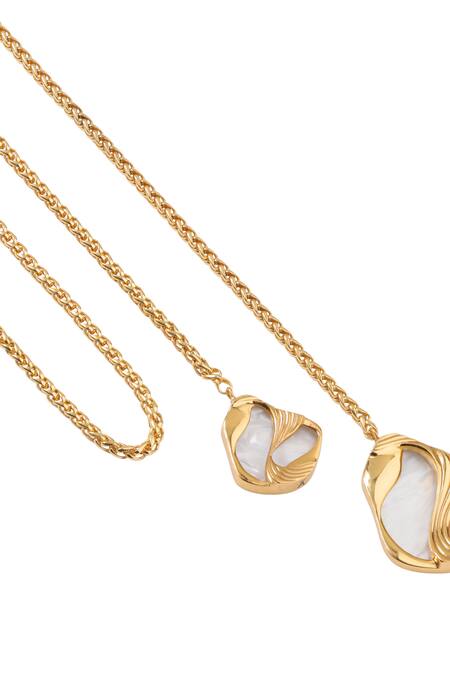 Shop Anaash White Pret Stone Embellished Necklace Shop_Anaash_White Pret Stone Embellished Necklace