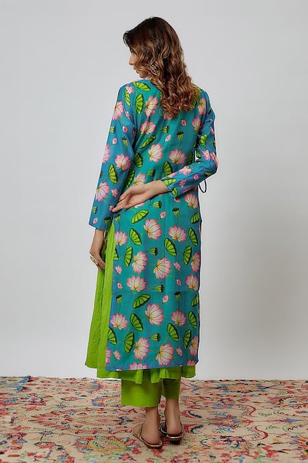 Yuvraani Jaipur Floral Print Kurta Pant Set 