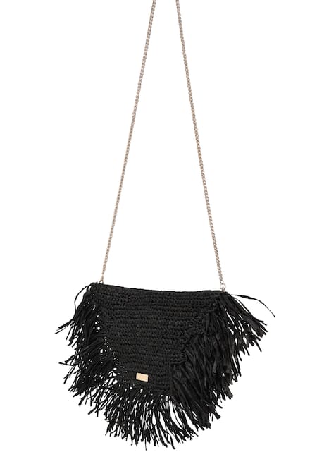 JENA Raffia Moon Crossbody Bag 