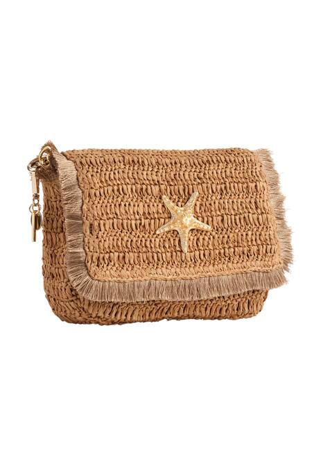 Shop_Jena_Brown Star Horse Emblem Crossbody Bag_Online_at_Aza_Fashions