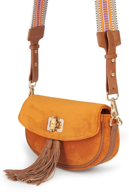 Buy Jena Orange Velvet Tassel Work Crossbody Bag Online at Aza Fashions Buy_Jena_Orange Velvet Tassel Work Crossbody Bag _Online_at_Aza_Fashions