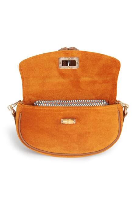 Shop Jena Orange Velvet Tassel Work Crossbody Bag Online at Aza Fashions Shop_Jena_Orange Velvet Tassel Work Crossbody Bag _Online_at_Aza_Fashions