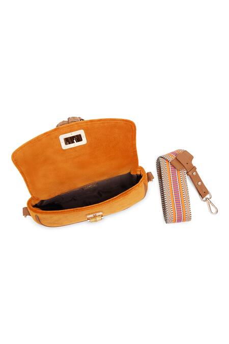 Jena Orange Velvet Tassel Work Crossbody Bag at Aza Fashions Jena_Orange Velvet Tassel Work Crossbody Bag _at_Aza_Fashions