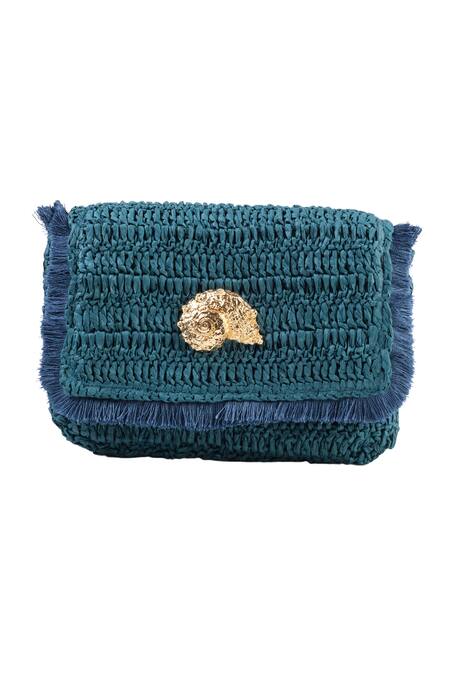 Jena Green Shell Emblem Crossbody Bag Online at Aza Fashions Jena_Green Shell Emblem Crossbody Bag _Online_at_Aza_Fashions