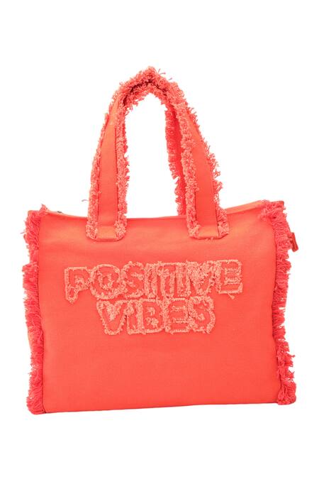 Jena Orange Positive Vibes Tote Bag Online at Aza Fashions Jena_Orange Positive Vibes Tote Bag _Online_at_Aza_Fashions