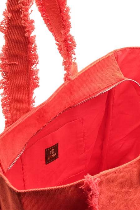 Jena Orange Positive Vibes Tote Bag at Aza Fashions Jena_Orange Positive Vibes Tote Bag _at_Aza_Fashions