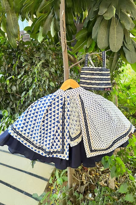 Swati Golyan Kiki Handblock Printed Lehenga & Crop Top Set 