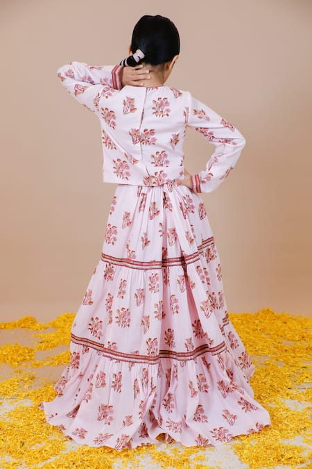 Swati Golyan Flower Print Lehenga & Crop Top Set 