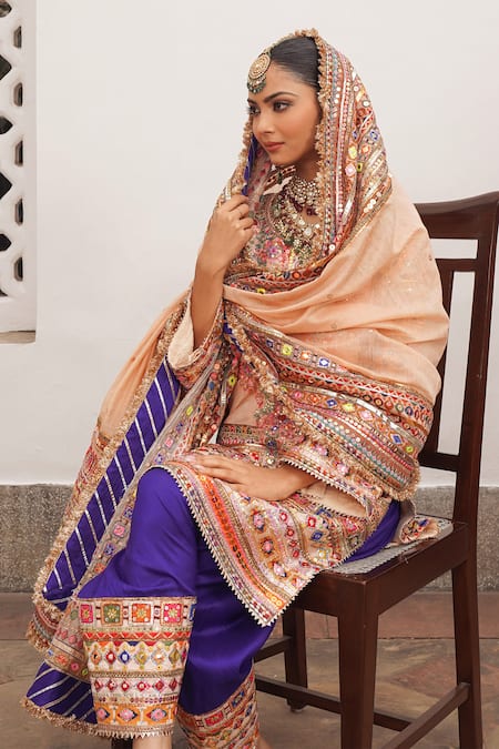 Mayyur Girotra Couture Tribal Mandala Embroidered Kurta Pajama Pant Set 
