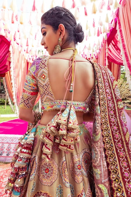 Mayyur Girotra Couture Mandala Floral Pattern Bridal Lehenga Set 