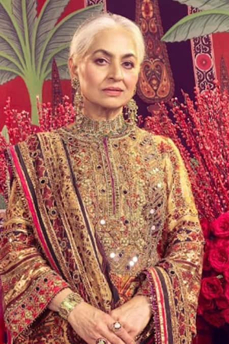 Mayyur Girotra Couture Geometric Pattern Kurta Churidar Set 