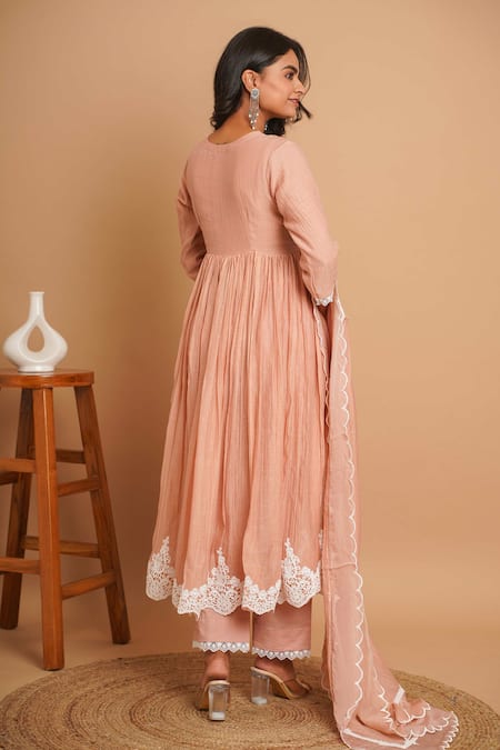 Gulabik Jaipur Gardenia Lace Embellished Anarkali Set 