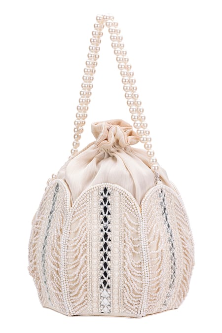 5elements Hedes Lotus Pearl Embroidered Potli 