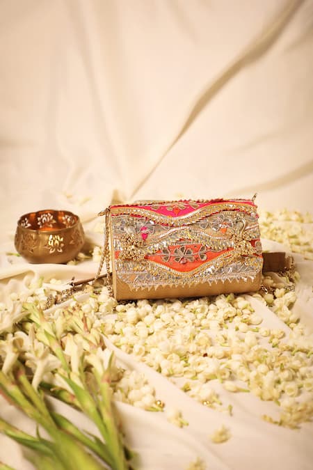 5Elements Janus Gota Floral Embroidered Clutch 