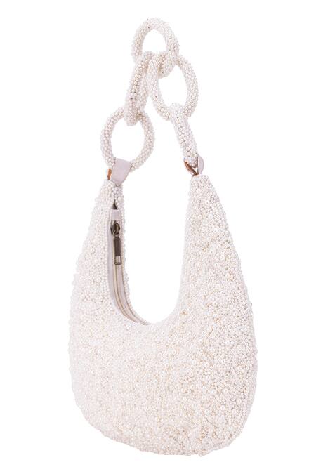 Buy_5elements_White Embroidered Abraxas Pearl Bag _Online_at_Aza_Fashions